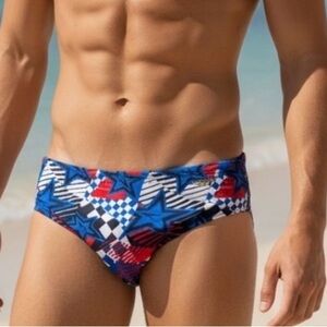 Speedo endurance men’s Swim‎ Brief speedos trunks USA red white blue size 38 XL